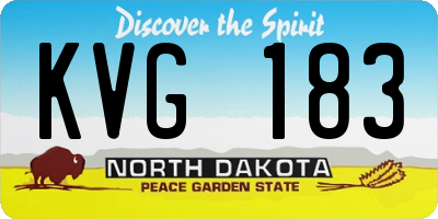 ND license plate KVG183