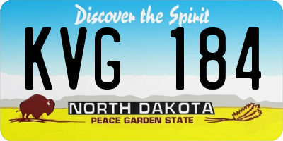 ND license plate KVG184