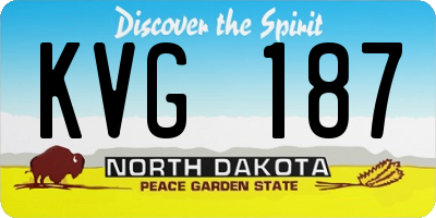 ND license plate KVG187