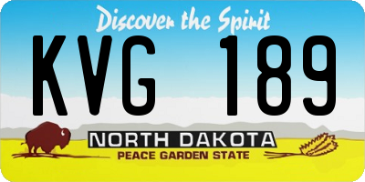 ND license plate KVG189