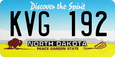 ND license plate KVG192