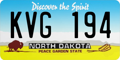 ND license plate KVG194