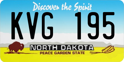 ND license plate KVG195