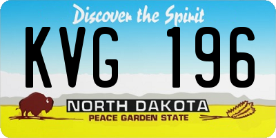 ND license plate KVG196