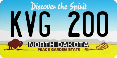 ND license plate KVG200