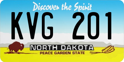 ND license plate KVG201