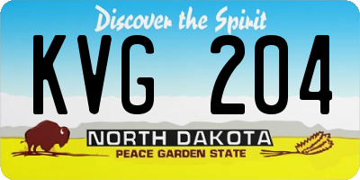 ND license plate KVG204