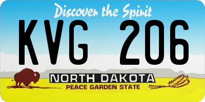 ND license plate KVG206