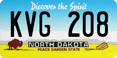 ND license plate KVG208