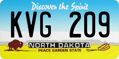 ND license plate KVG209