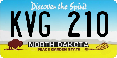 ND license plate KVG210