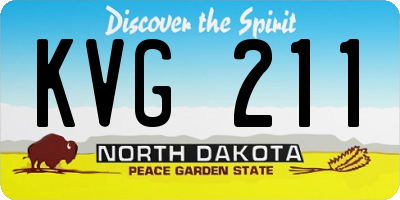 ND license plate KVG211