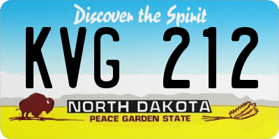 ND license plate KVG212