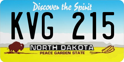 ND license plate KVG215