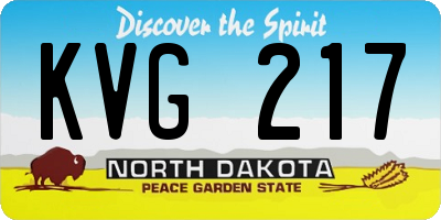 ND license plate KVG217