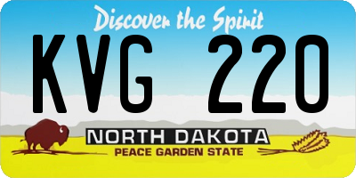 ND license plate KVG220
