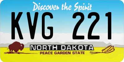 ND license plate KVG221