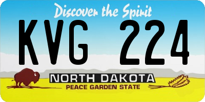ND license plate KVG224