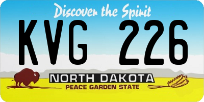 ND license plate KVG226