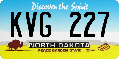 ND license plate KVG227