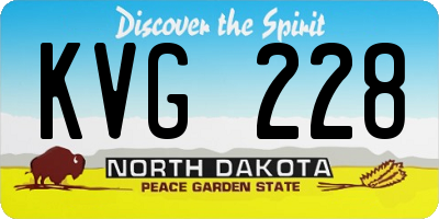 ND license plate KVG228
