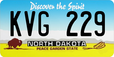 ND license plate KVG229
