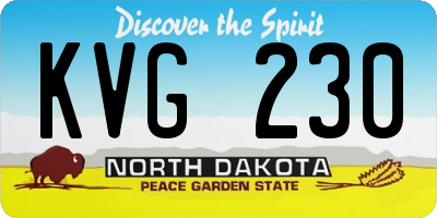 ND license plate KVG230