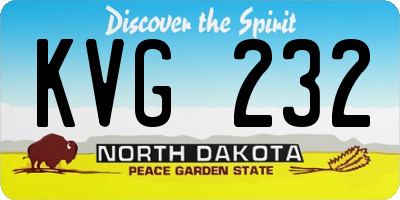 ND license plate KVG232