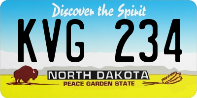 ND license plate KVG234
