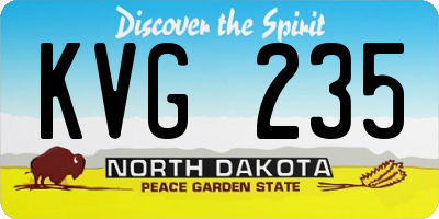 ND license plate KVG235