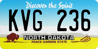 ND license plate KVG236