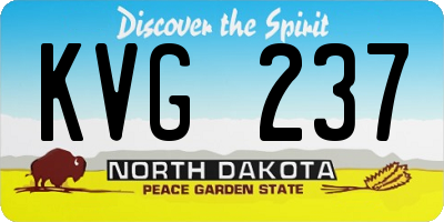 ND license plate KVG237