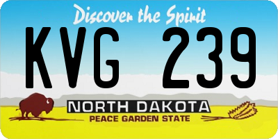 ND license plate KVG239