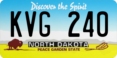 ND license plate KVG240