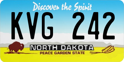ND license plate KVG242