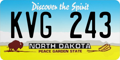 ND license plate KVG243