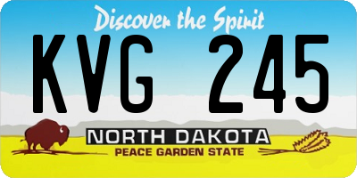 ND license plate KVG245