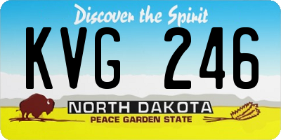 ND license plate KVG246