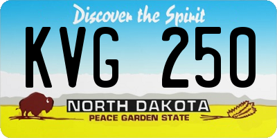 ND license plate KVG250