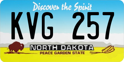 ND license plate KVG257