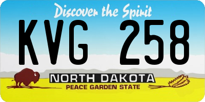 ND license plate KVG258