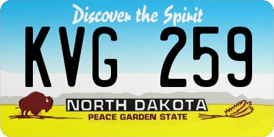 ND license plate KVG259