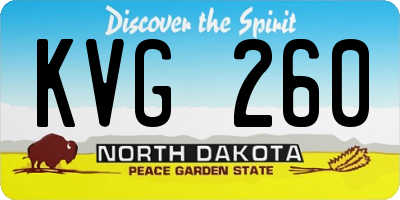 ND license plate KVG260