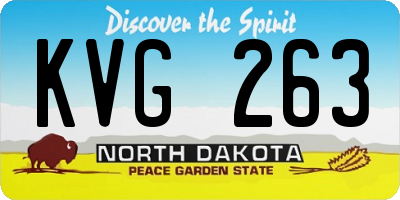 ND license plate KVG263