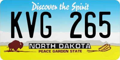 ND license plate KVG265