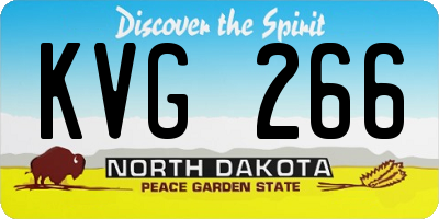 ND license plate KVG266