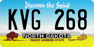 ND license plate KVG268