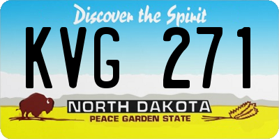 ND license plate KVG271