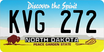 ND license plate KVG272