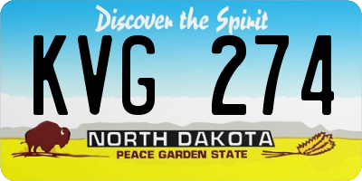 ND license plate KVG274